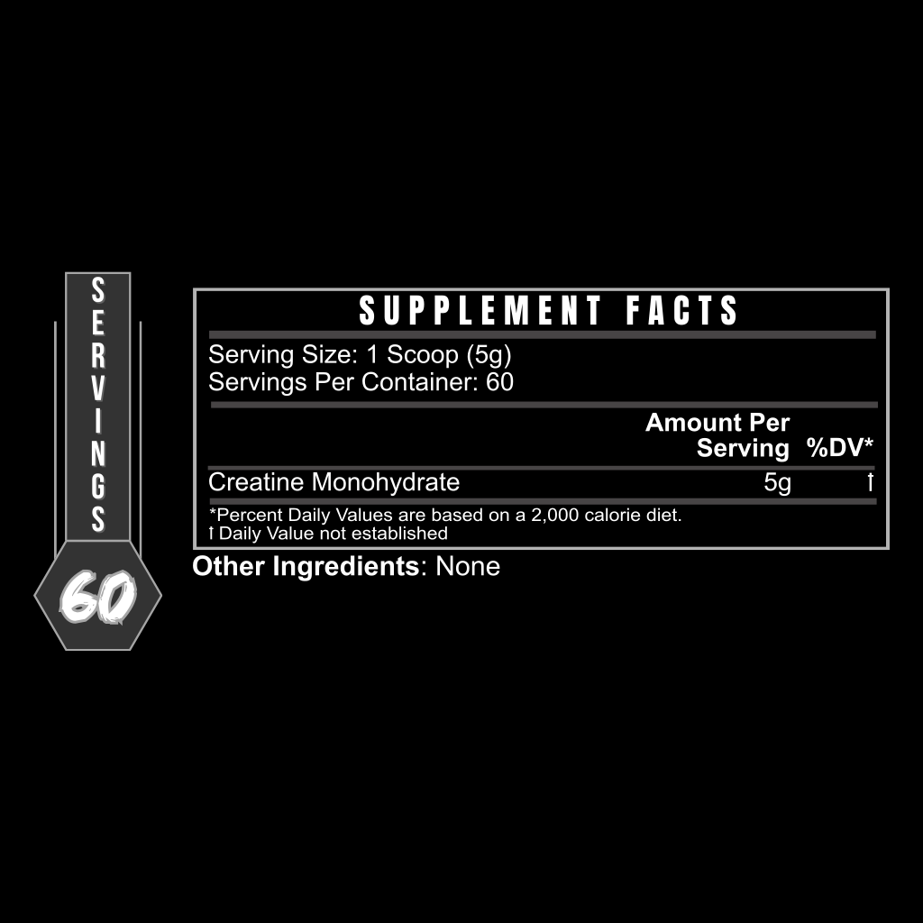 supplements facts of BlackLabel Creatine Monohydrate supplement